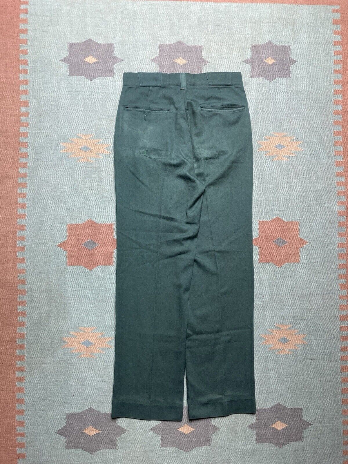 Vintage VTG 70s chino work pants green workwear twill talon 29x30 Size US 29 - 1 Thumbnail
