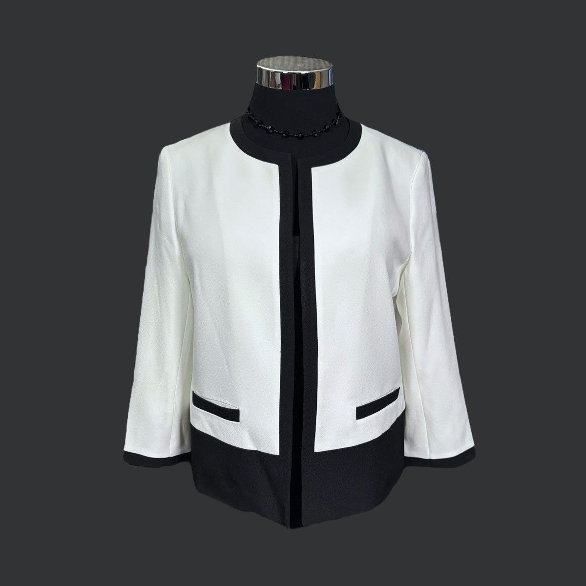 Kasper Kasper Women’s Color-block Jacket Iconic Crepe Sz 14/L Size L / US 10 / IT 46 - 3 Thumbnail