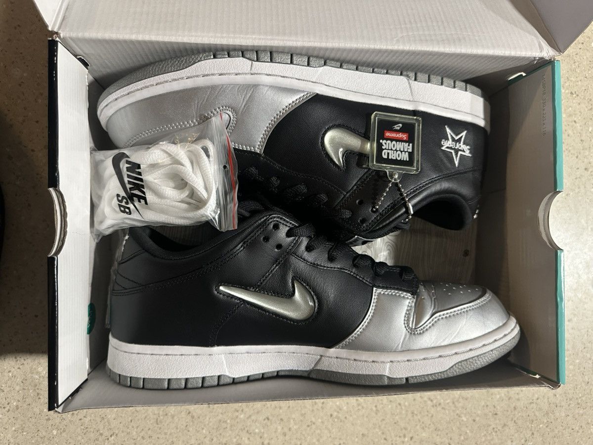 Nike SB Nike SB Dunk Low Supreme Jewel Swoosh Size US 11.5 / EU 44-45 - 1 Thumbnail
