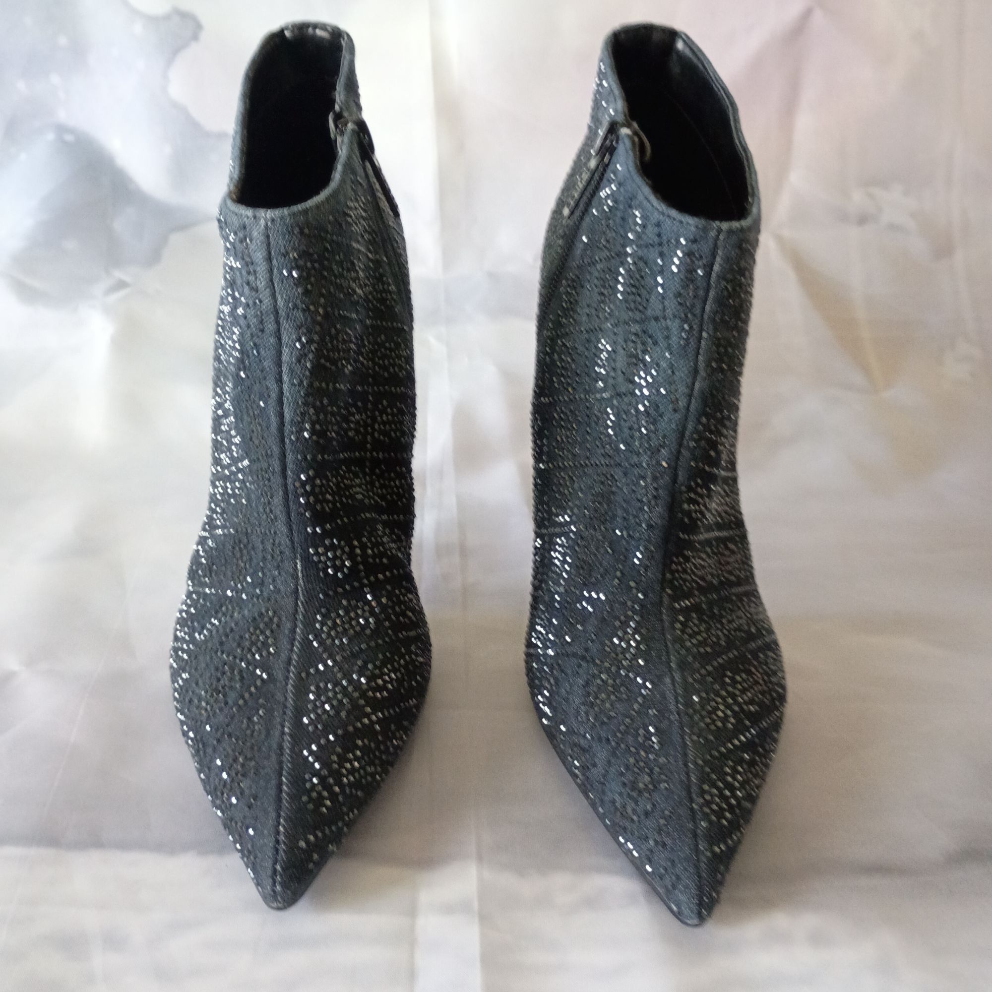 Guess GUESS Fazzie Black Shimmer Stiletto Ankle Booties Pointed To Size US 9.5 / IT 39.5 - 13 Thumbnail