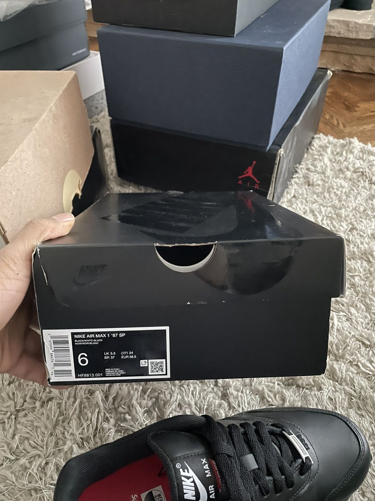 Nike Air Max 1 87 x Supreme Black Size US 7.5 / IT 37.5 - 8 Thumbnail