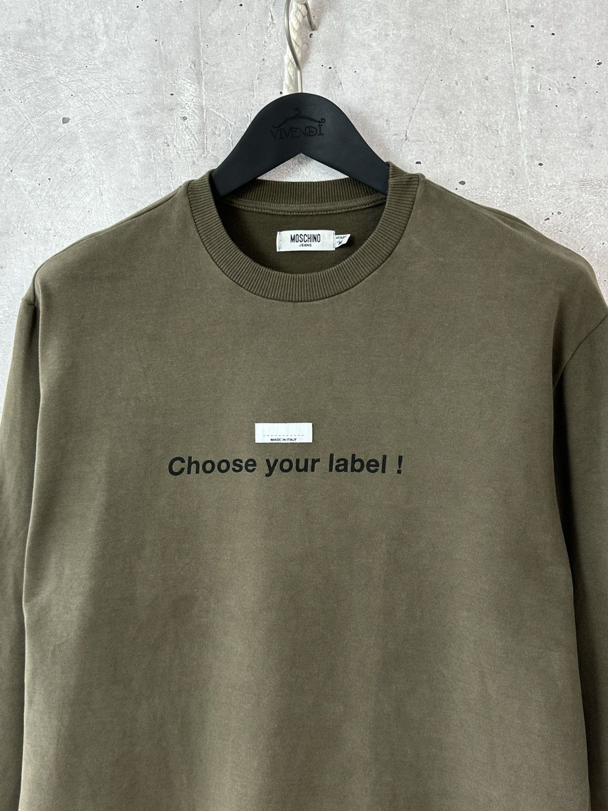 Moschino Moschino Vintage Khaki Choose Your label Sweatshirt Size US M / EU 48-50 / 2 - 2 Thumbnail