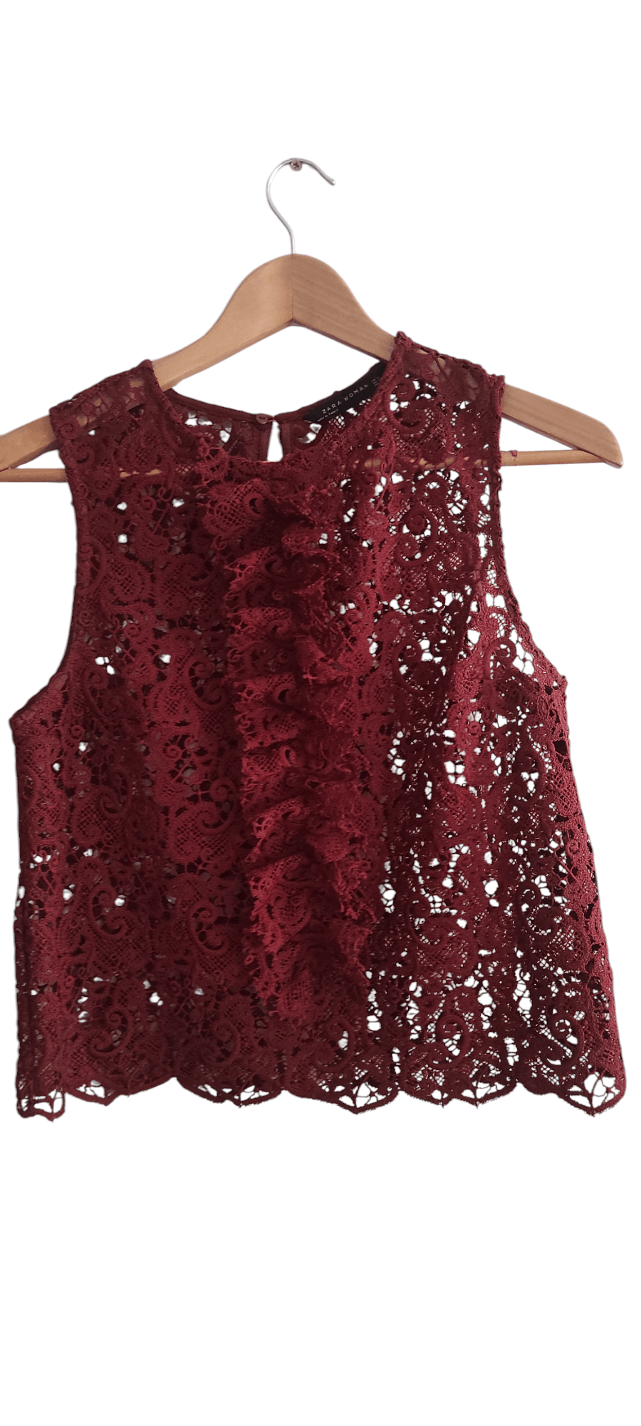 Zara Zara Eyelet Rust Lace Guipure Set Midi Skirt in Coral Size S Size S / US 4 / IT 40 - 8 Thumbnail