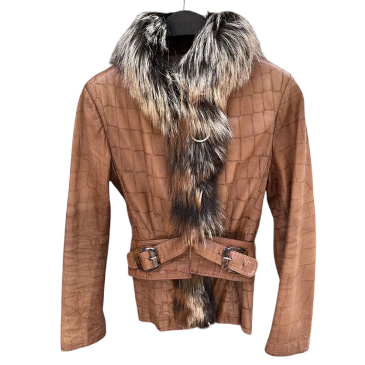 Other Womens leather jacket silver fox fur sz S / it 42 Size S / US 4 / IT 40 - 2 Thumbnail