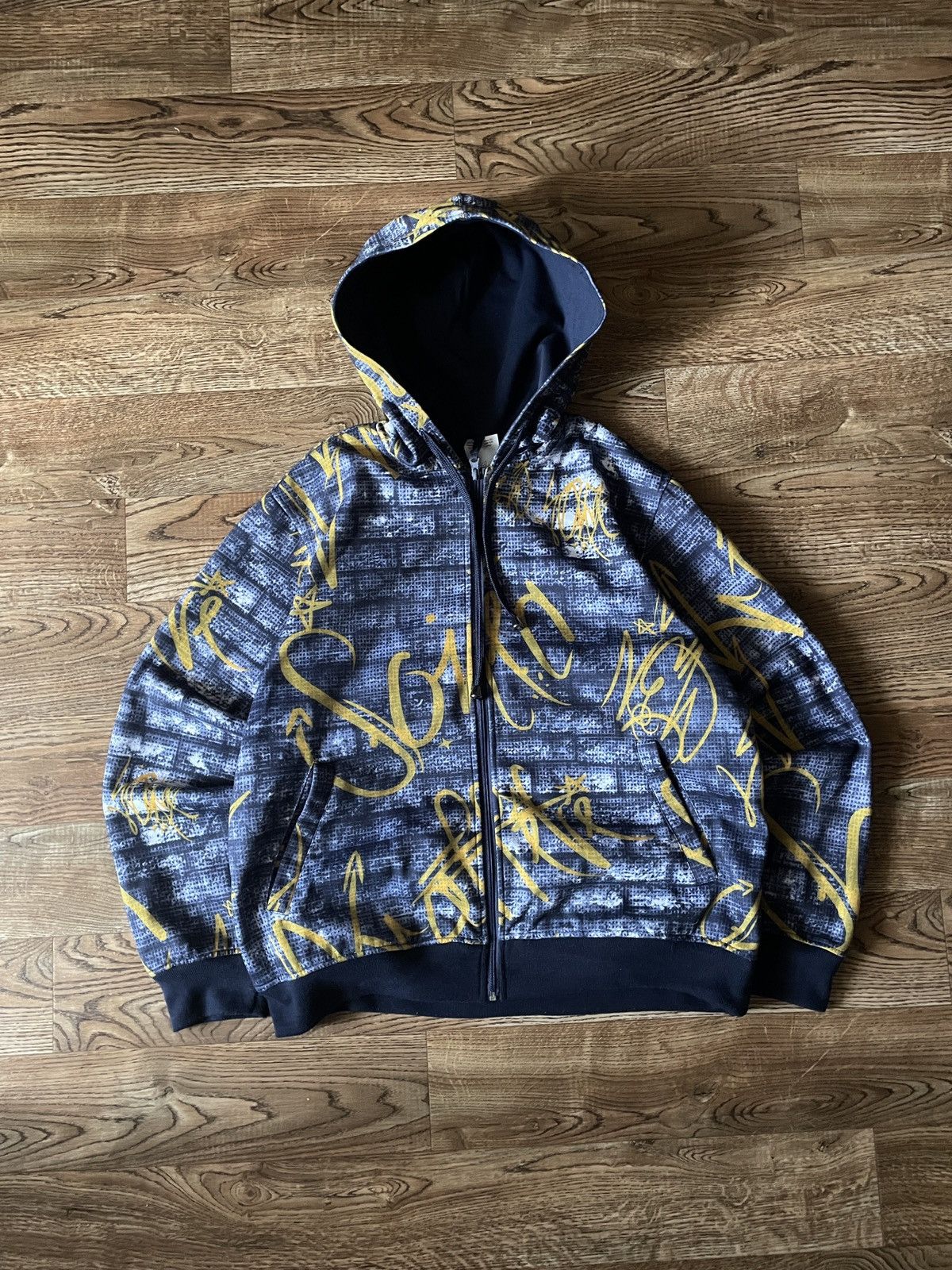 Other RAW BLUE ALL OVER PRINTED BAGGY ZIPPER HOODIE RAP JNCO STYLE Size US M / EU 48-50 / 2 - 1 Thumbnail