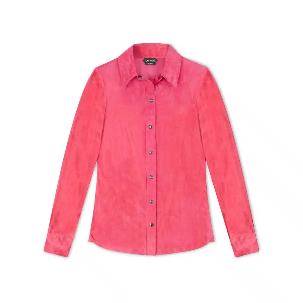 o1loc1c1024 CAL553 Leather Suede Shirt in Pink