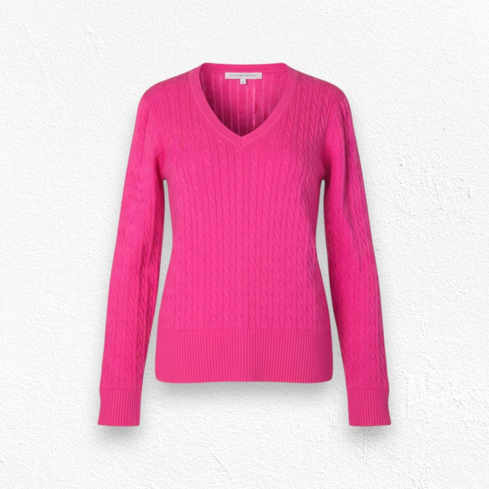 Tommy Hilfiger Y2K Tommy Hilfiger Hot Pink Cable Knit Sweater Size Large Size L / US 10 / IT 46 - 1 Thumbnail