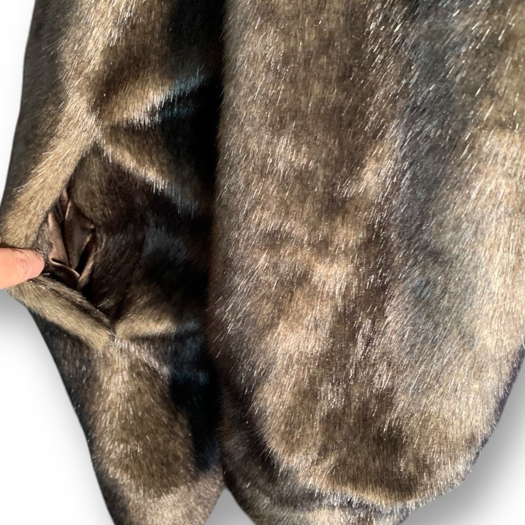 Vintage Vintage Tally-Ho Reversible Faux Fur Button Front Coat Brown Size L / US 10 / IT 46 - 7 Thumbnail