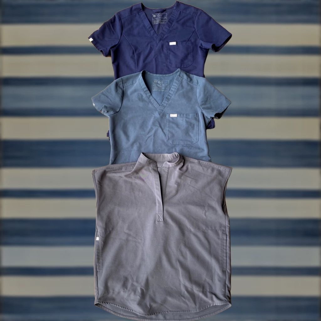 Vintage FIGS Scrub Top Short Sleeve Womens XXS Pocket Lot Of 3 Size XXS / US 00 / IT 34 - 1 Thumbnail