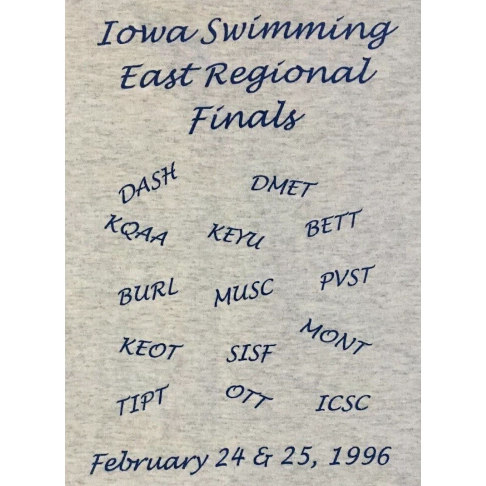 Vintage VINTAGE 90s Iowa Swim Finals Faded Shirt XL Gray Short Sleeve Men Single Stitch Tee Beach Grunge 80s 90s Retro Sports USA Humor Size US XL / EU 56 / 4 - 4 Thumbnail