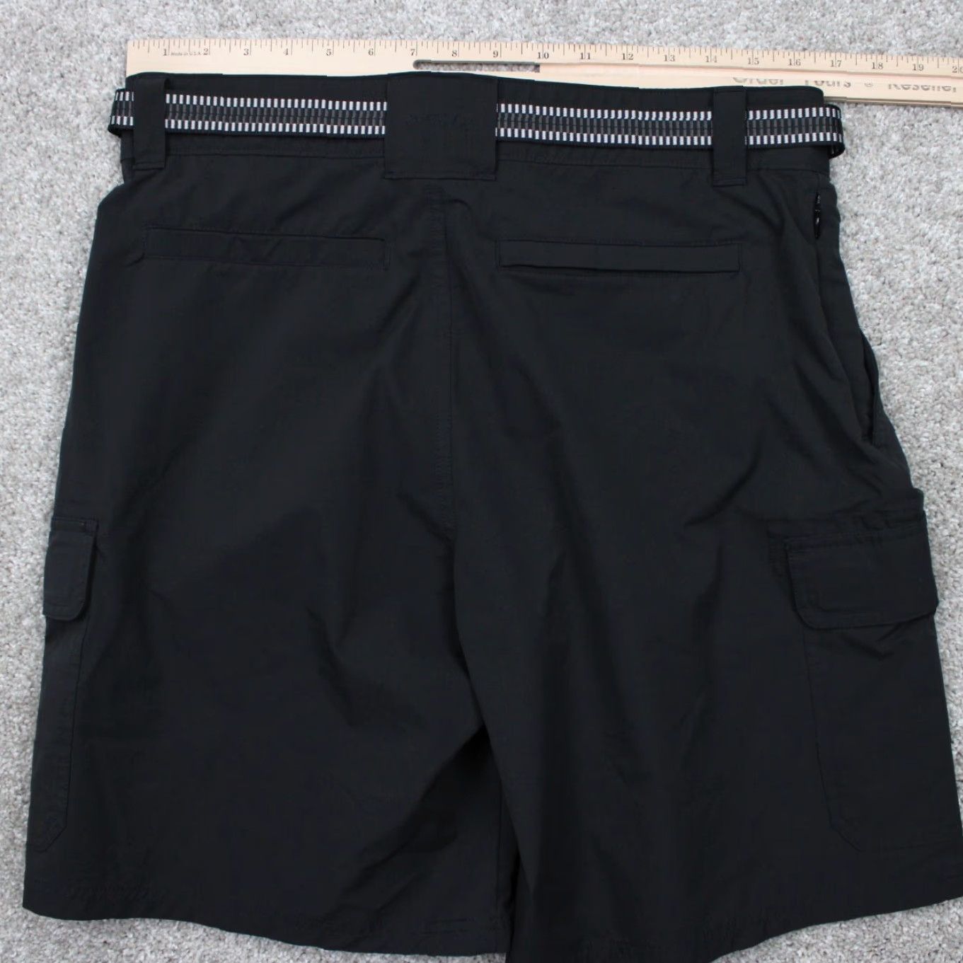 Orvis Orvis Cargo Shorts Mens 32 Black Belted Polyester Zip Pocket 9" Inseam Size US 32 / EU 48 - 6 Thumbnail