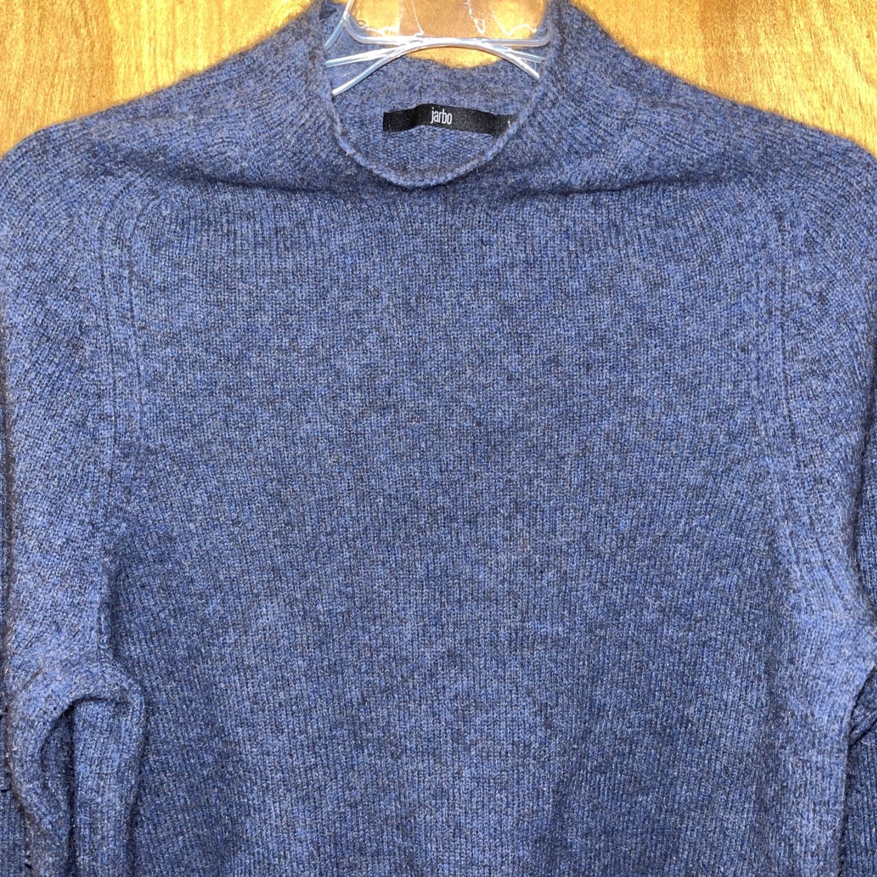 Vintage VINTAGE Jarbo Womens Sweater Pullover Wool Merino Long Sleeve Mock Neck Blue Small All Seasons Size XS / US 0-2 / IT 36-38 - 3 Thumbnail
