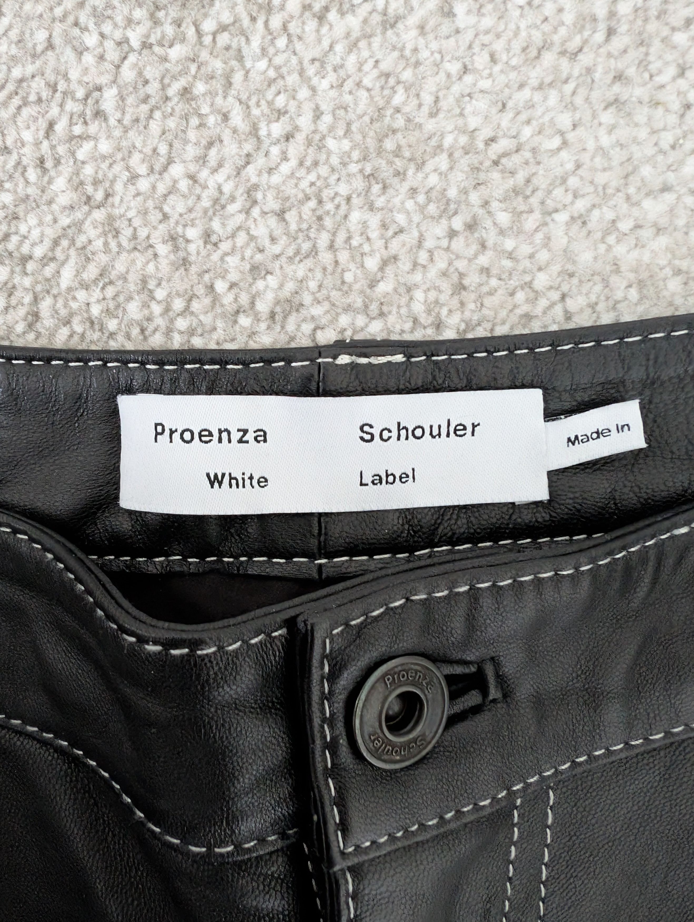 Proenza Schouler White Label Proenza Schouler White Label Black Leather Pants Size 28" / US 6 / IT 42 - 3 Thumbnail