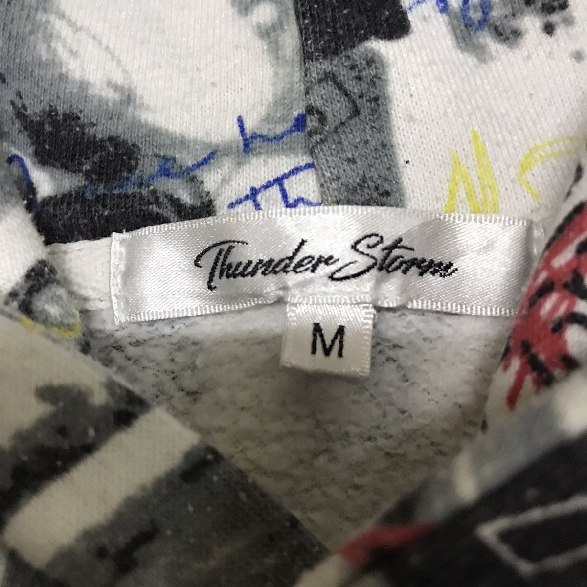 Japanese Brand × Vintage Y2K/2000s Thunder Storm Full Print Script Hoodie Baggy Size M / US 6-8 / IT 42-44 - 7 Thumbnail