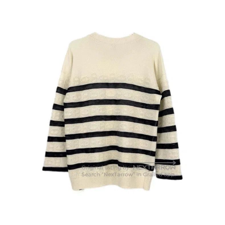 Hermes Hermes Blue White Stripe Cashmere Sweater. Size US XS / EU 42 / 0 - 2 Thumbnail