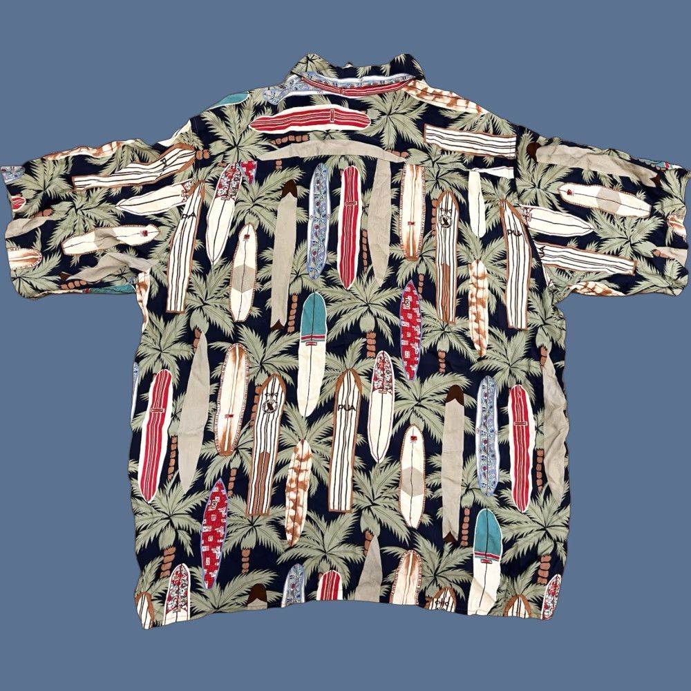 Reyn Spooner Reyn Spooner Hawaiian Shirt Mens L Rayon Surfboard Palm Tree Aloha Beach Shirt Size US L / EU 52-54 / 3 - 1 Thumbnail