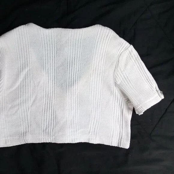 Other Vintage California Gold Rush Cropped Lace Trim Blouse Top Size M / US 6-8 / IT 42-44 - 8 Thumbnail