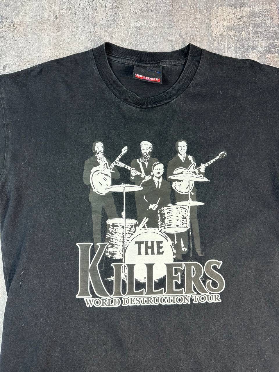 Band Tees TRASHED Vintage THE KILLERS Bin Laden Saddam Hussein Hitler Size US L / EU 52-54 / 3 - 5 Thumbnail
