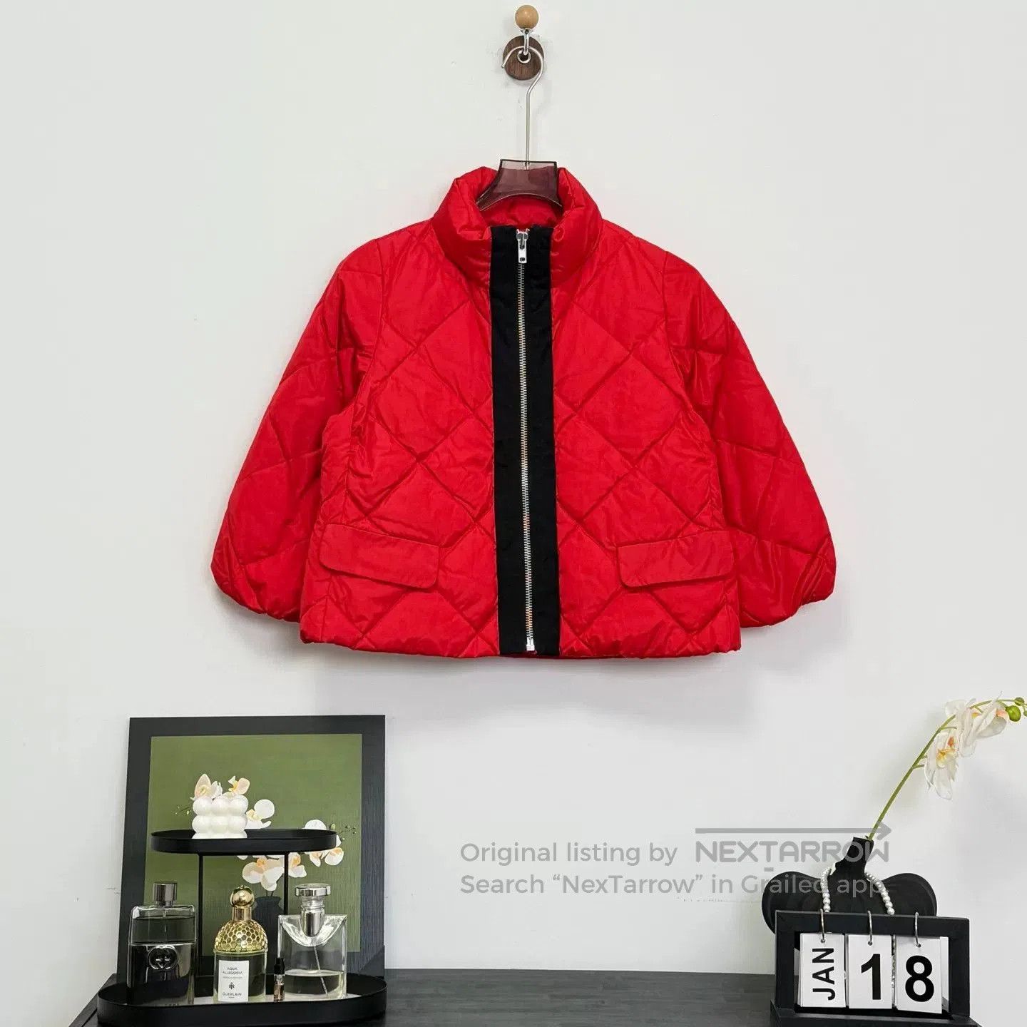 Miu Miu Miu Miu Red Quilted Down Jacket. Size S / US 4 / IT 40 - 1 Thumbnail