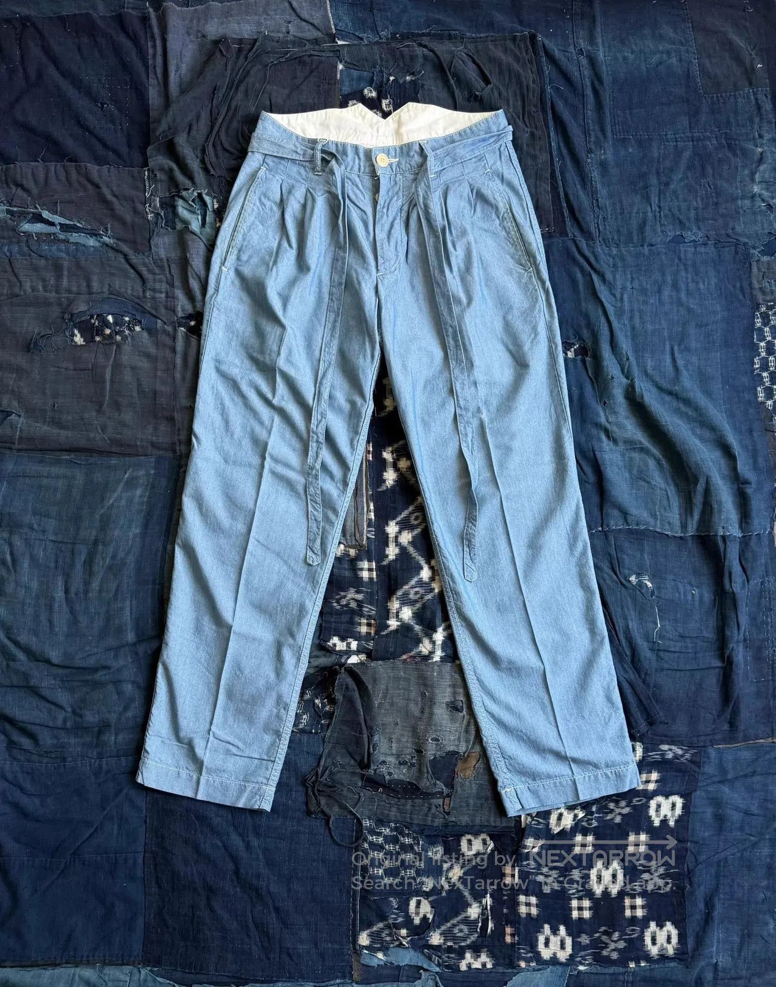 Visvim Blue Casual Pleated Trousers Size 32. Size US 32 / EU 48 - 1 Thumbnail