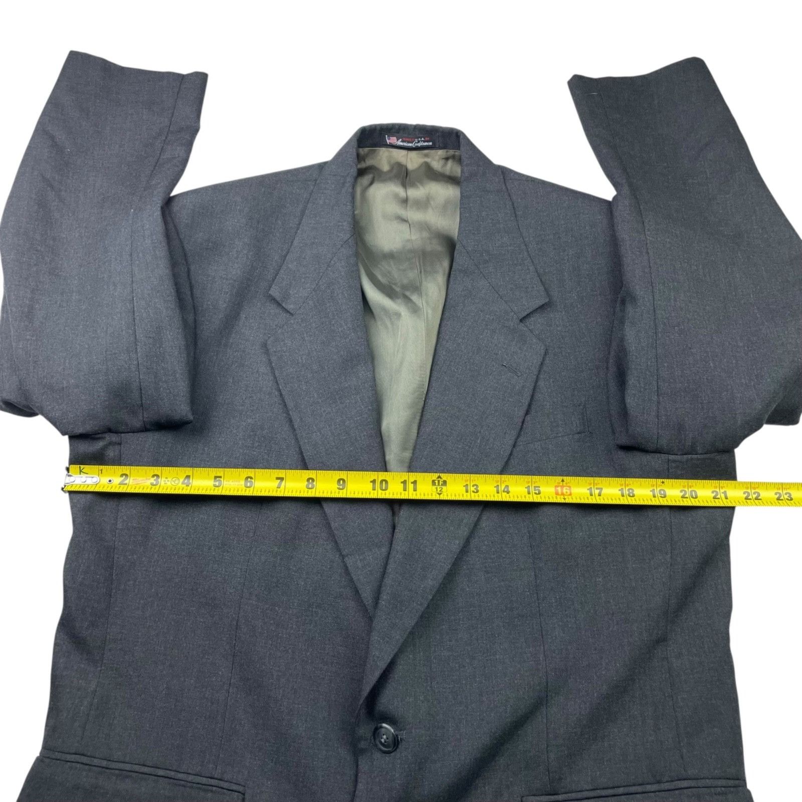 Stafford VTG Stafford Men’s 100% Wool 2-Button Blazer Jacket Gray • U Size 42R - 7 Thumbnail