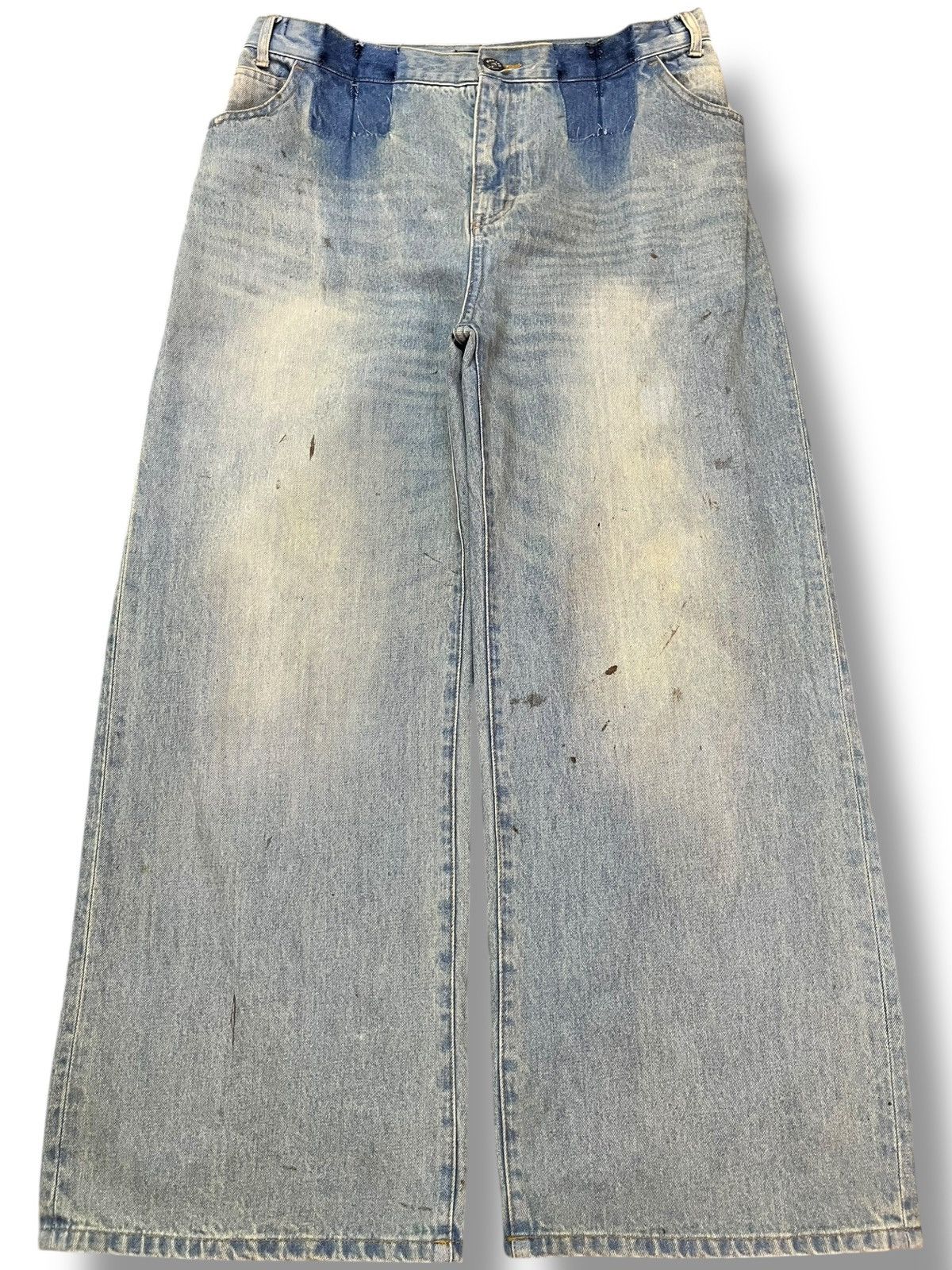 Japanese Brand Vintage Jeanasis Baggy Wide Leg Distressed Denim Size US 33 - 1 Thumbnail