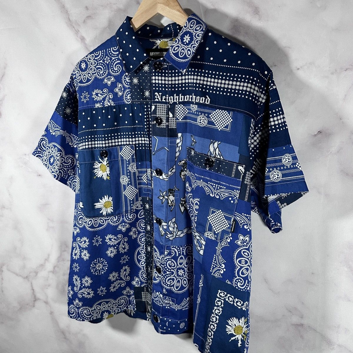 Neighborhood Blue Paisley Camp Collar Shirt Size US S / EU 44-46 / 1 - 2 Thumbnail