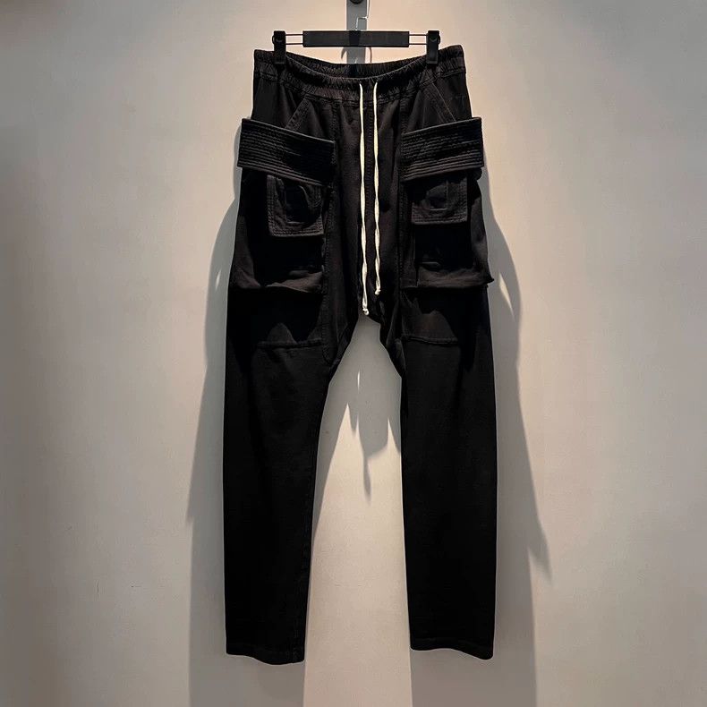 Rick Owens rick owens size s Double loop cotton drawstring pants Size US 28 / EU 44 - 1 Thumbnail