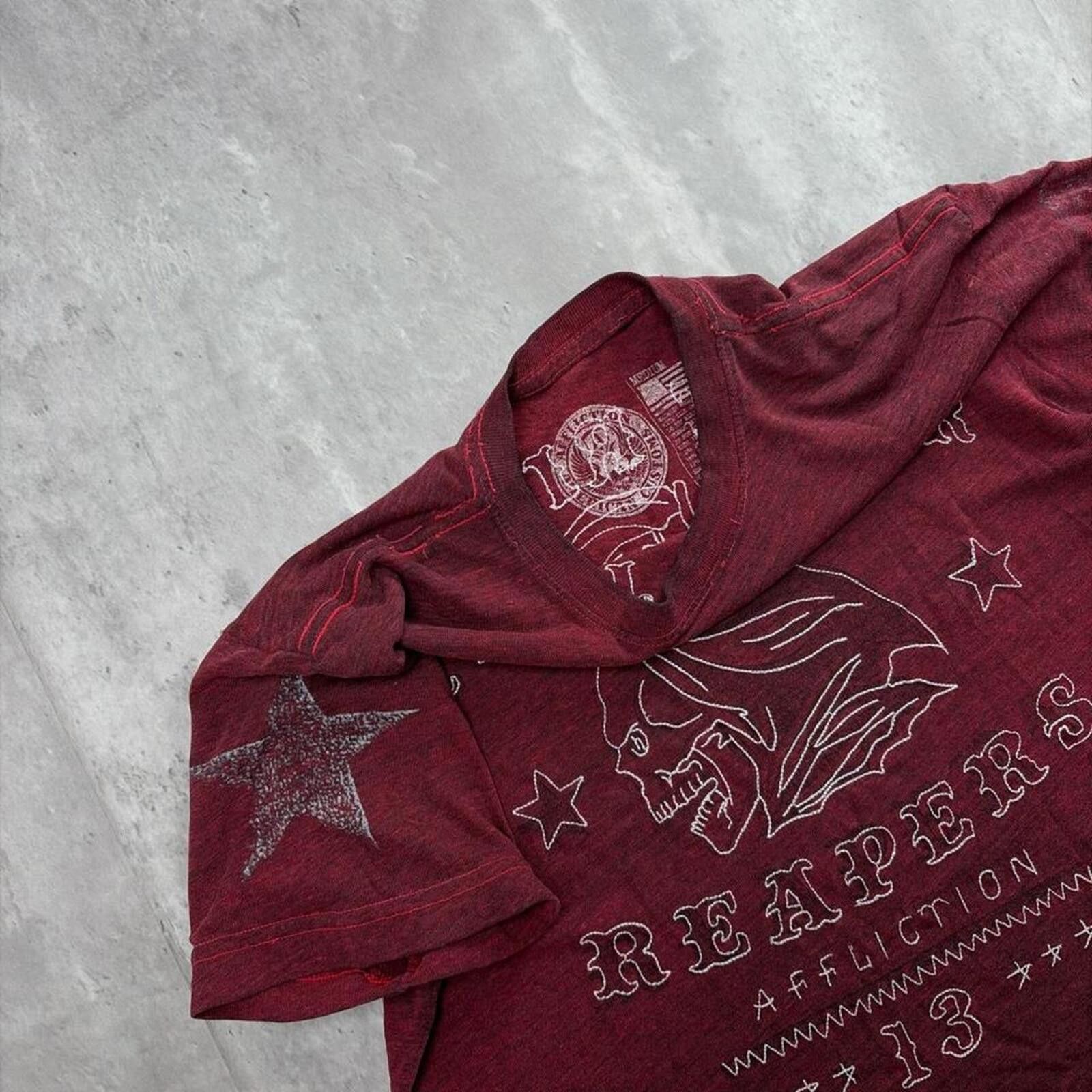 Affliction Y2K Affliction Grunge Gothic Stitched Skater T-Shirt Size US M / EU 48-50 / 2 - 6 Thumbnail