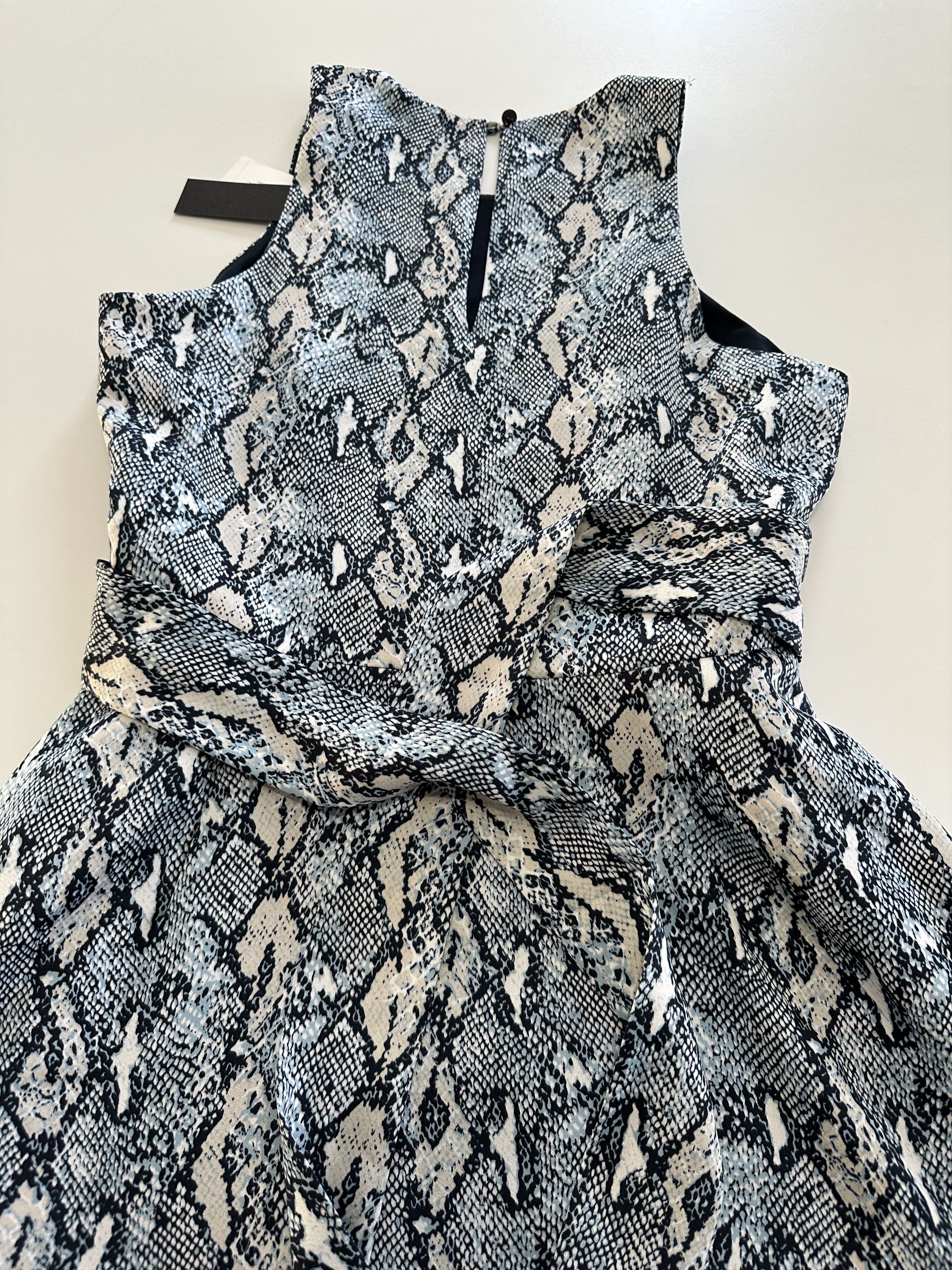 Banana Republic Banana Republic Women's Size 8 Snakeskin Blue Fit Dress Size M / US 6-8 / IT 42-44 - 2 Thumbnail