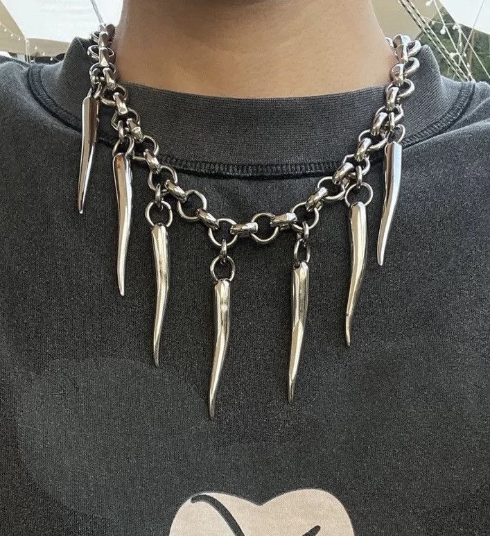 Japanese Brand × Vintage Punk rock retro spike rivet pendant carabiner necklace Size ONE SIZE - 2 Thumbnail