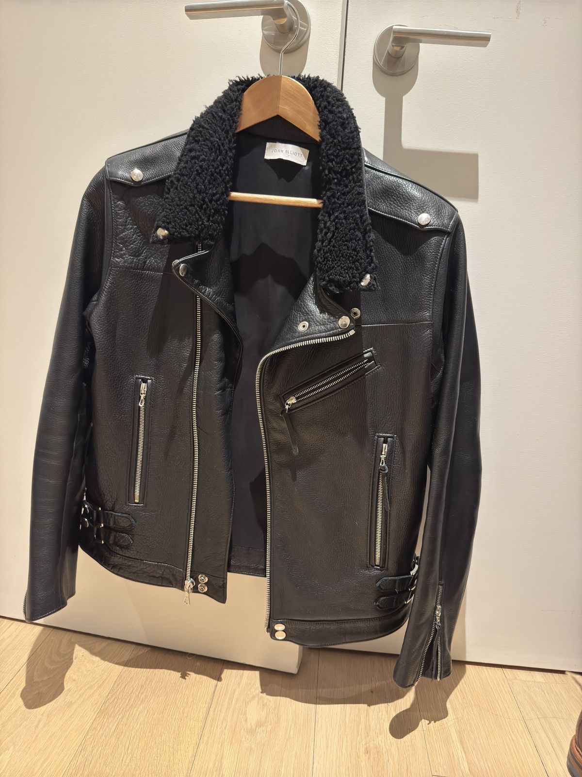 John Elliott John Elliott Shearling-Collar Leather Biker Jacket - rare Size US M / EU 48-50 / 2 - 7 Thumbnail