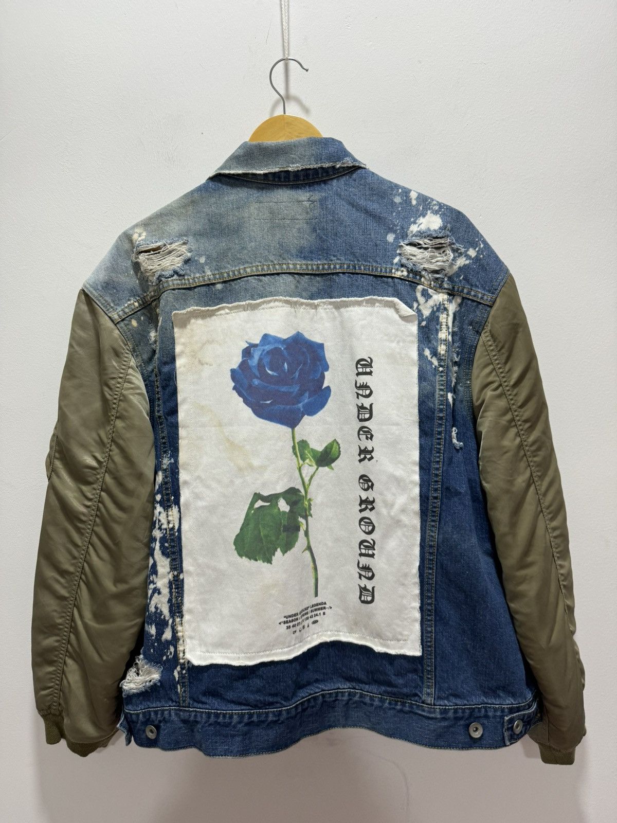 If Six Was Nine × Le Grande Bleu (L.G.B.) × Vintage LAGENDA MADE UNDERGOURD BLEACH OUT DISTRESSED CRAZY JACKET Size US L / EU 52-54 / 3 - 11 Thumbnail