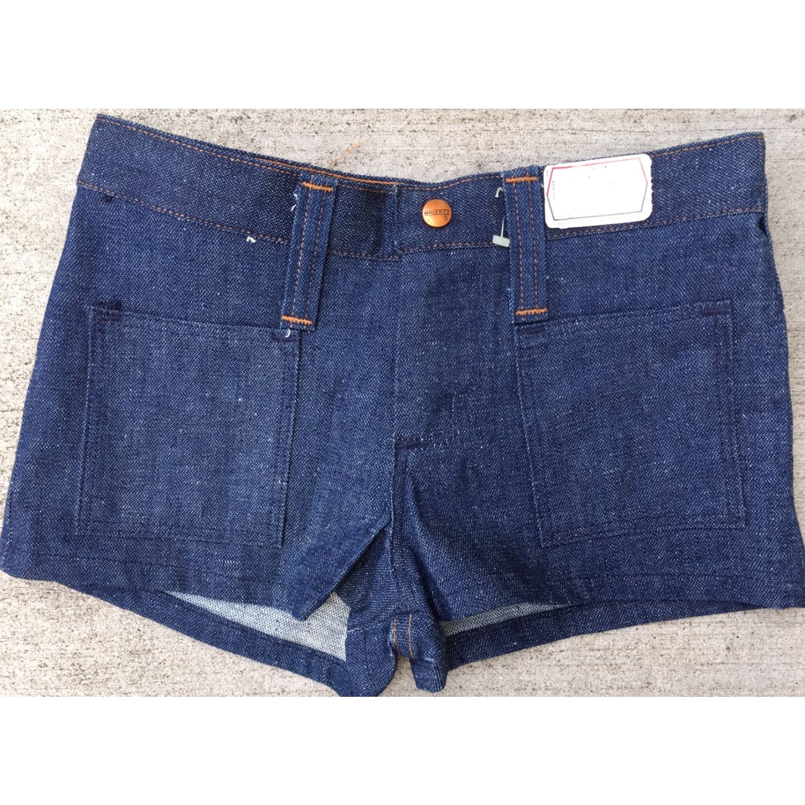 Denime VINTAGE Maverick Denim Shorts Shorts XS Festival Cowboy Cowgirl Western 1970s USA Made Jeans Hippe Hippie Look Size 26" / US 2 / IT 38 - 3 Thumbnail