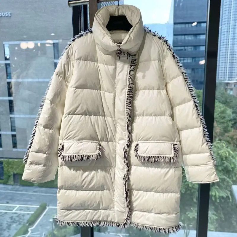 Chanel Chanel White Nylon Women's Down Jacket 0089 Size ONE SIZE - 1 Thumbnail