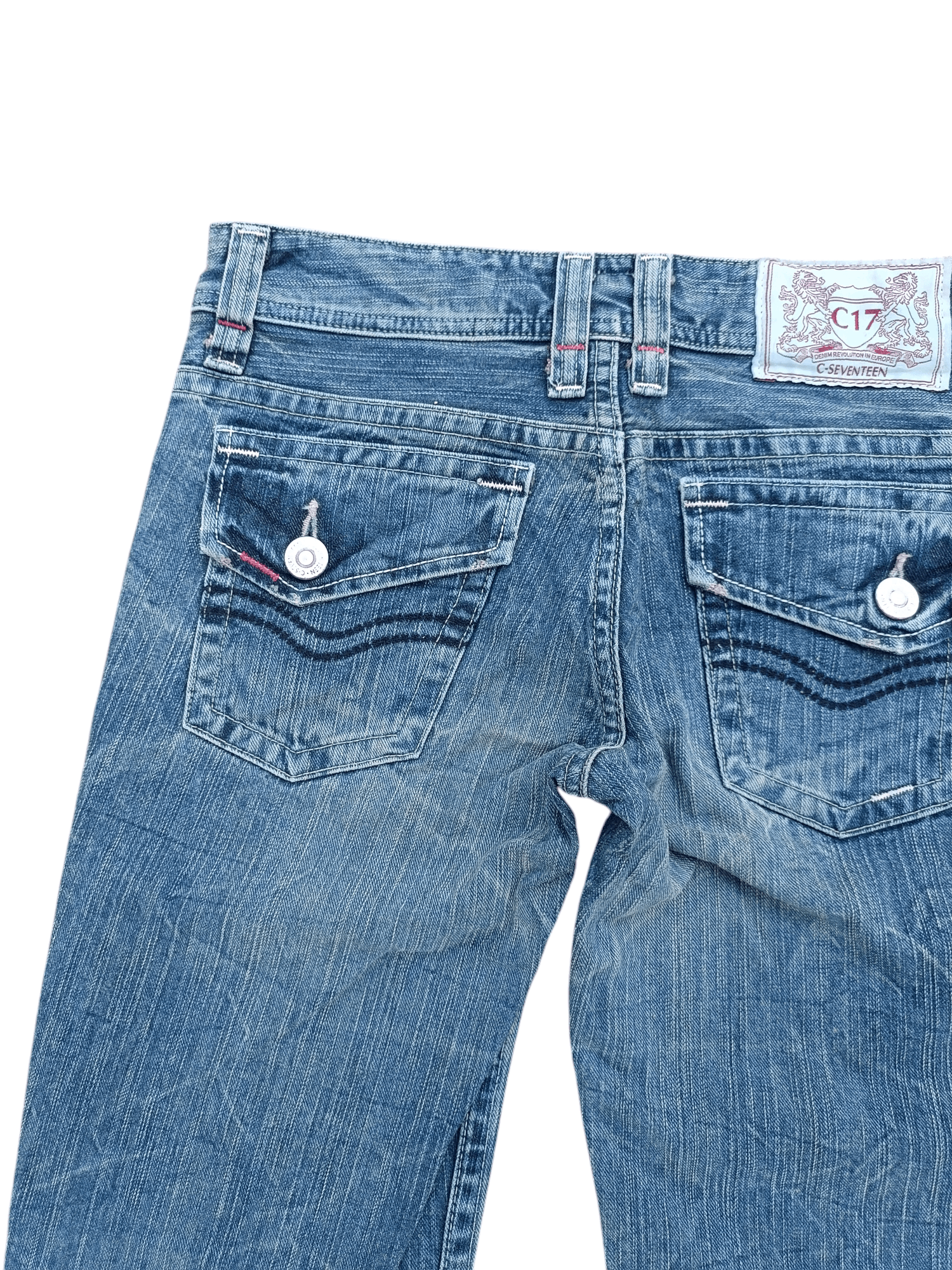 Designer × Japanese Brand FLARED C-Seventeen Bootcut Whiskers Faded Denim Pants Size S Size 30" / US 8 / IT 44 - 12 Thumbnail