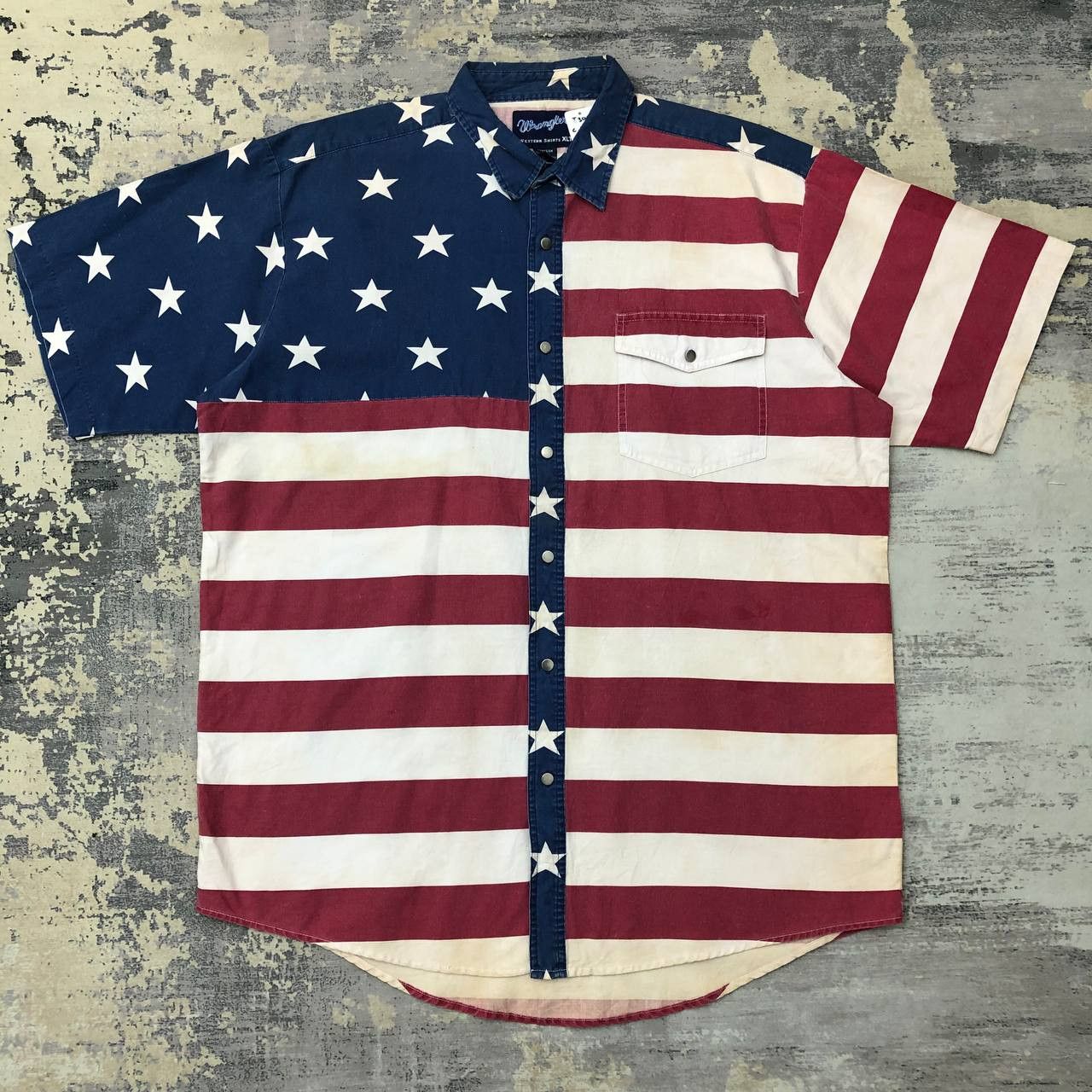 Vintage × Wrangler T304 VTG WRANGLER AMERICAN FLAG WESTERN SHIRTS Size US XXL / EU 58 / 5 - 1 Thumbnail