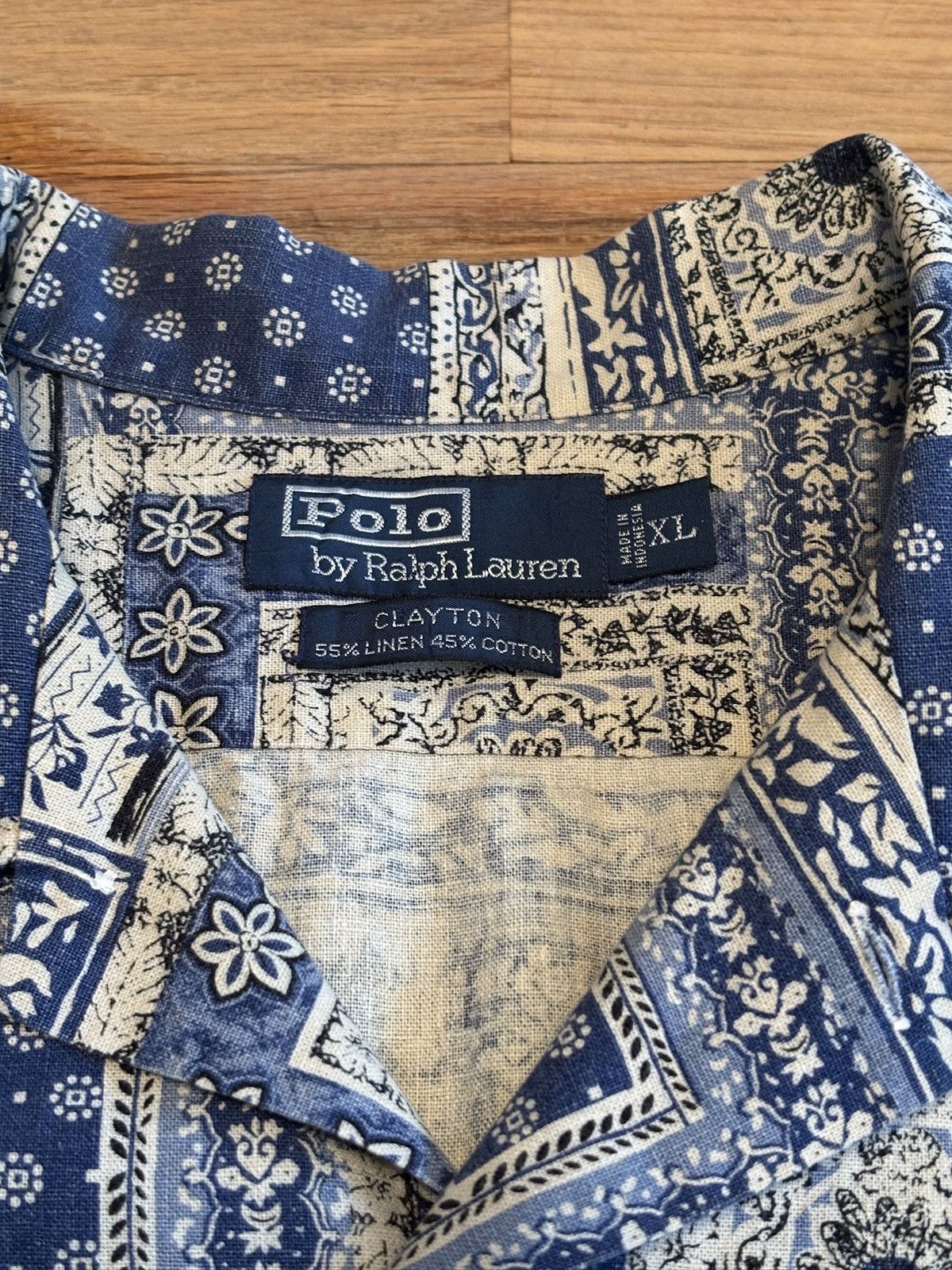 Polo Ralph Lauren Vintage Ralph Lauren Patchwork Blue Paisley Camp Collar Size US XL / EU 56 / 4 - 2 Thumbnail
