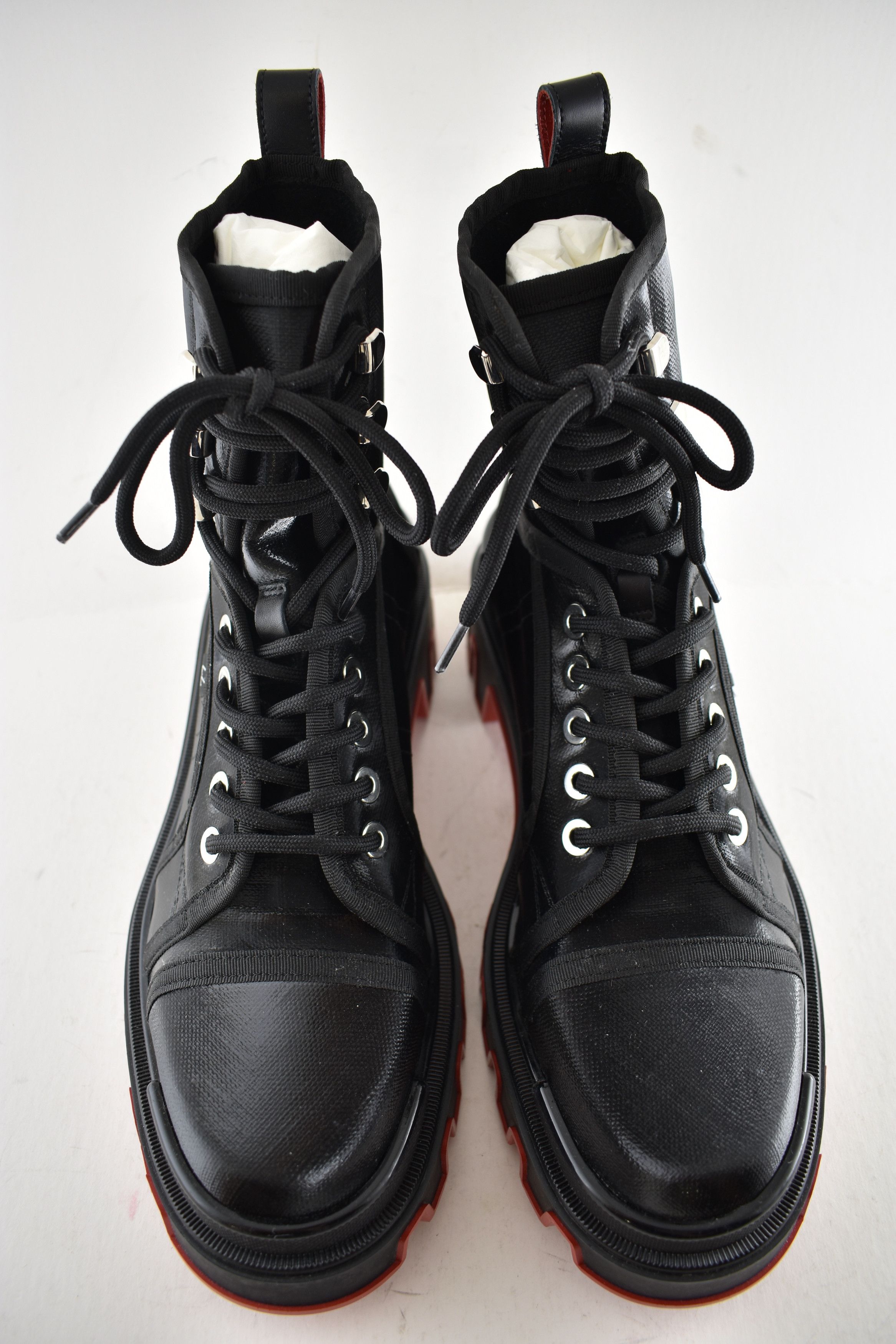 Christian Louboutin Mens Panaroot Dune Flat Black Combat Lace Up Boot 43.5 10.5 Size US 10.5 / EU 43-44 - 10 Thumbnail
