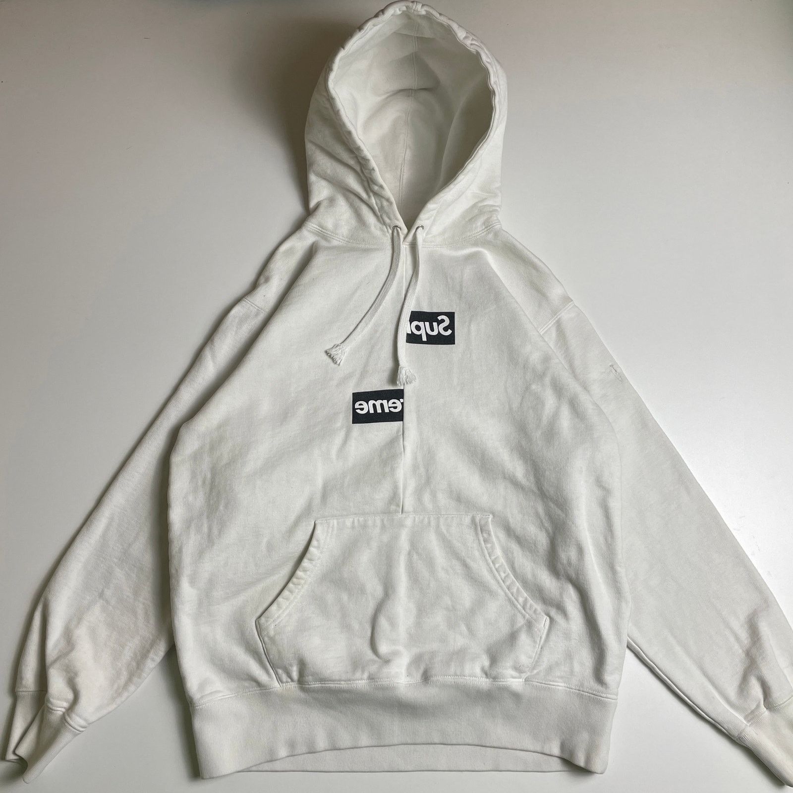 Supreme SUPREME x CDG white hoodie Grailed