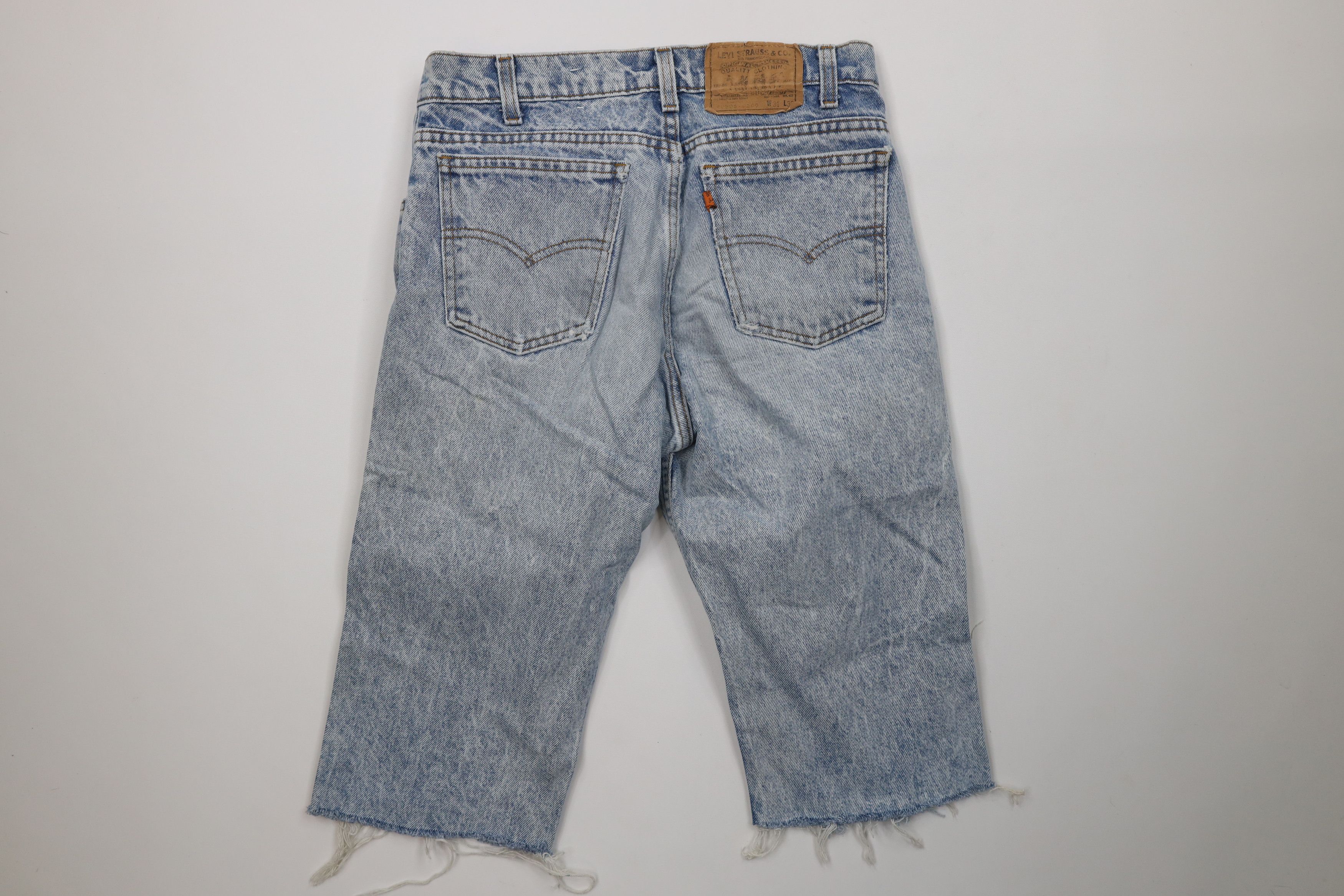 Levi's Vintage 80s Levis 505 Orange Tab Acid Wash Denim Shorts USA Size US 31 - 12 Thumbnail