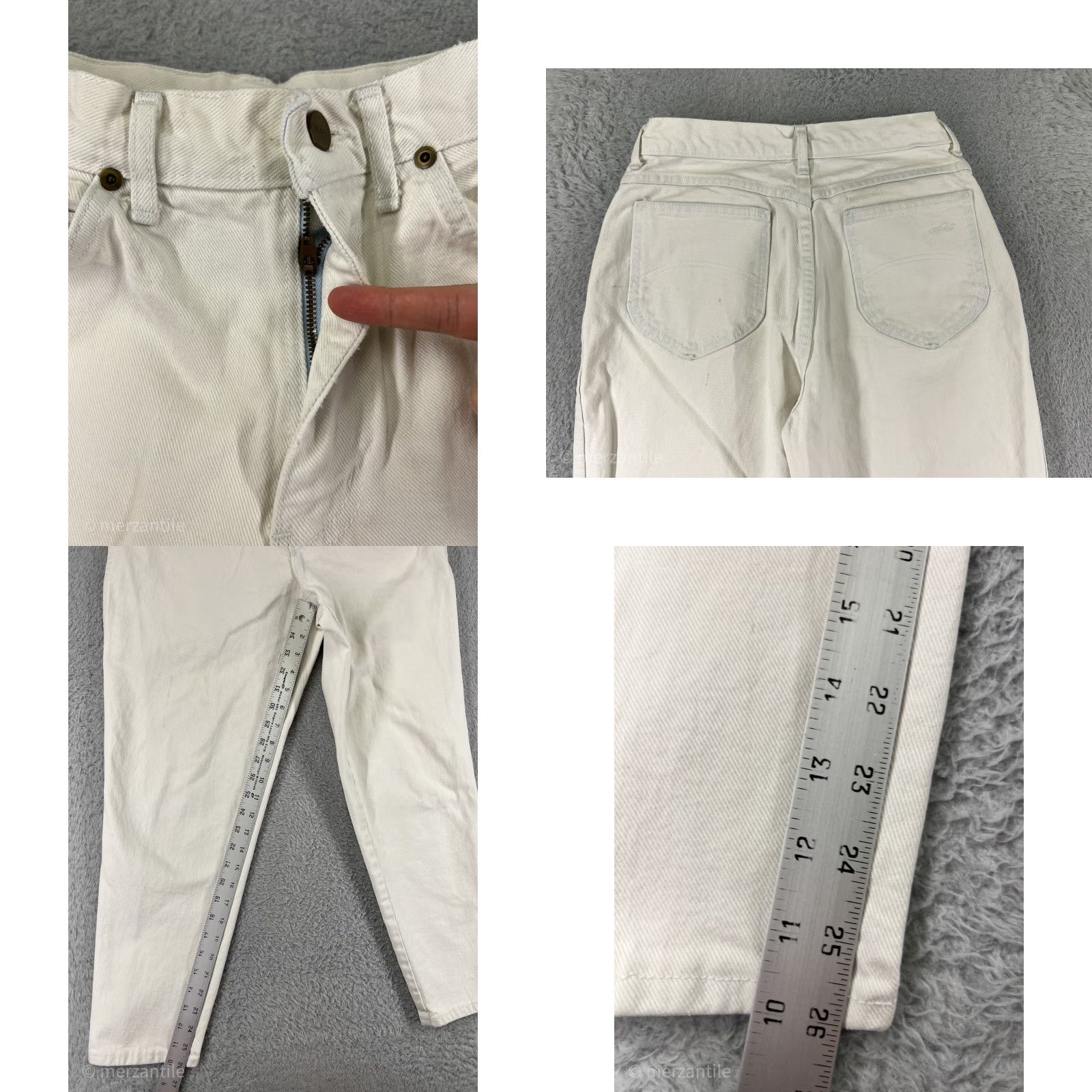 Vintage VINTAGE CHIC Women's Jeans Tapered High Rise White Denim 26 Cotton Blend 90s Womens Size 26" / US 2 / IT 38 - 8 Thumbnail