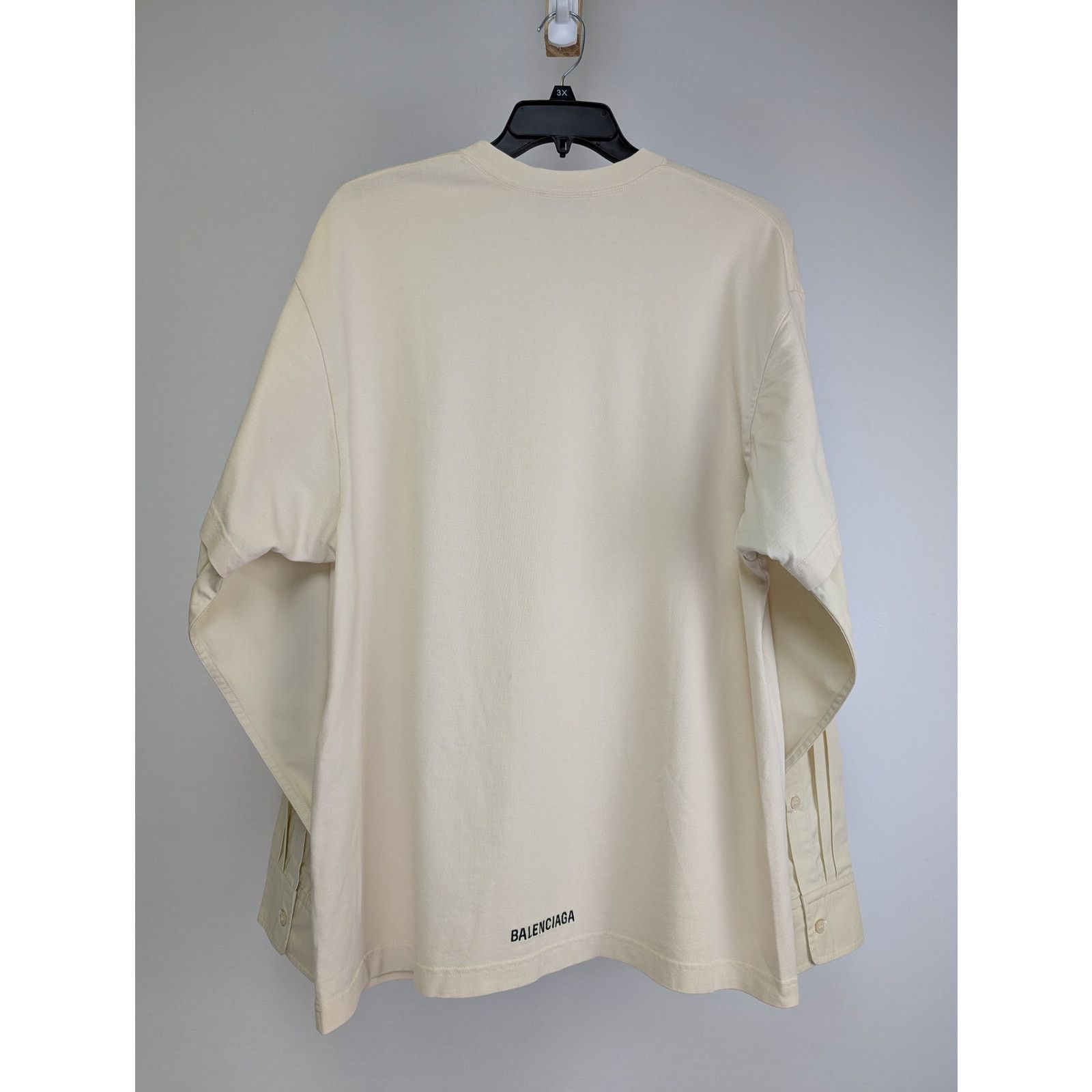 Balenciaga o1rshd1 BAL Back Hem Vintage Jersey Sweatshirt in Beige Size US M / EU 48-50 / 2 - 5 Thumbnail