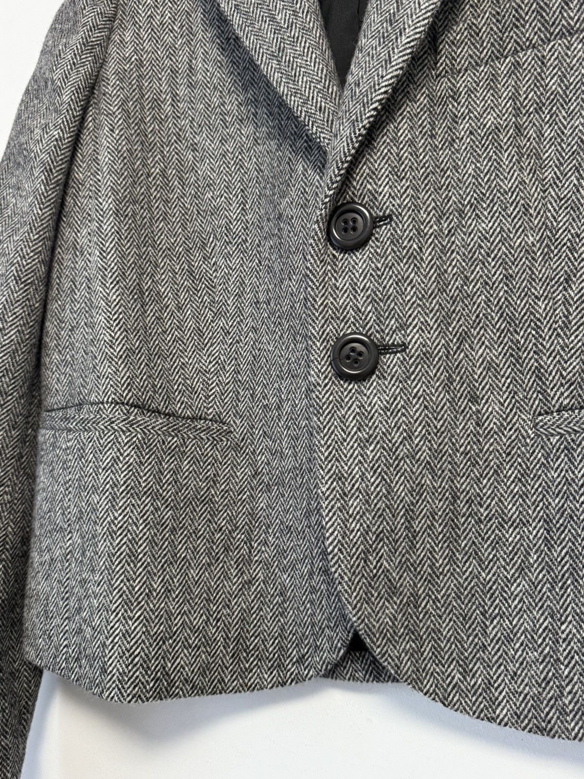 RED Valentino Red Valentino Cropped Blazer Jacket Grey Herringbone Size 44 Size M / US 6-8 / IT 42-44 - 7 Thumbnail