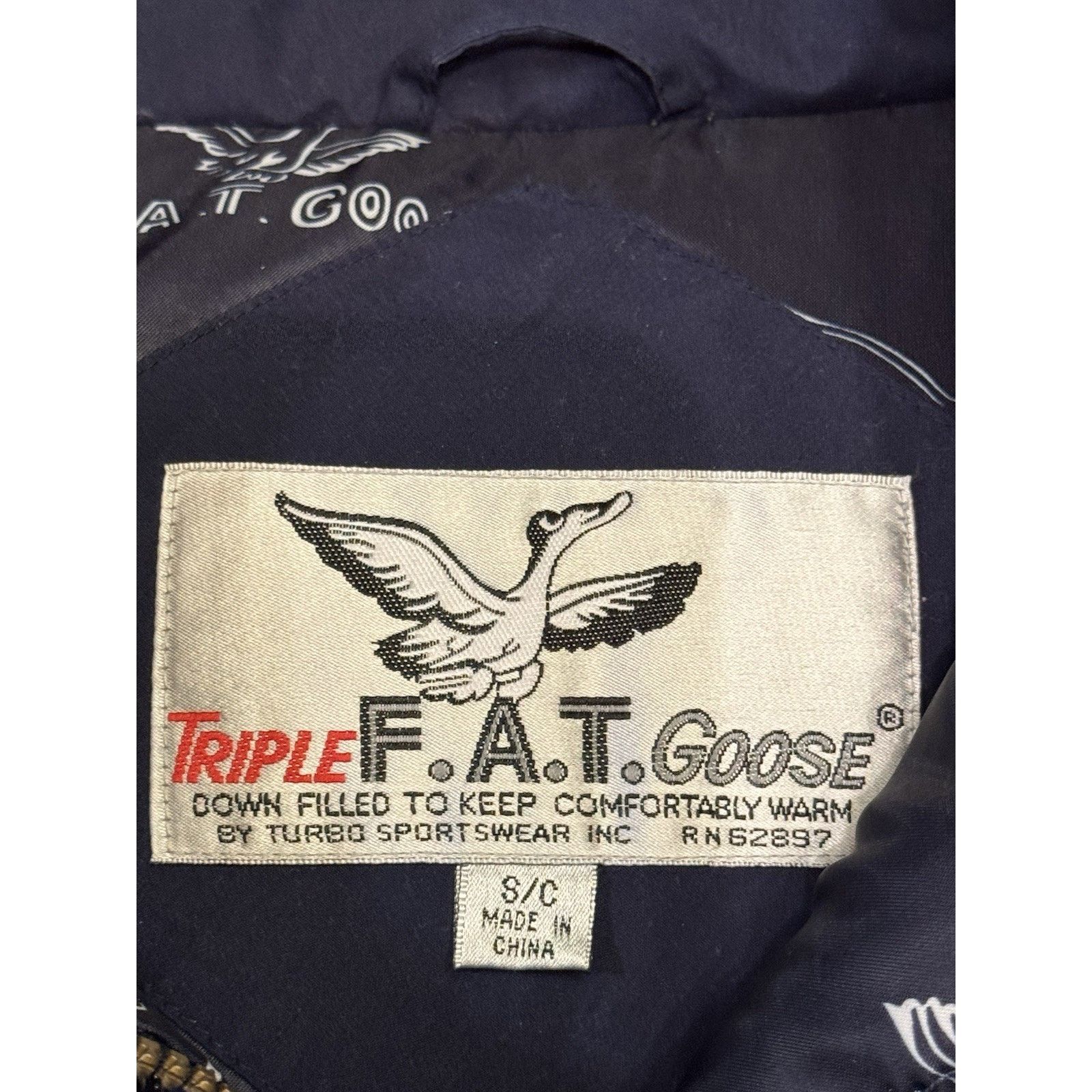 Triple Fat Goose Down Filled Vintage Coat Blue Nohood F.A.T, Men's — image 2 of 6