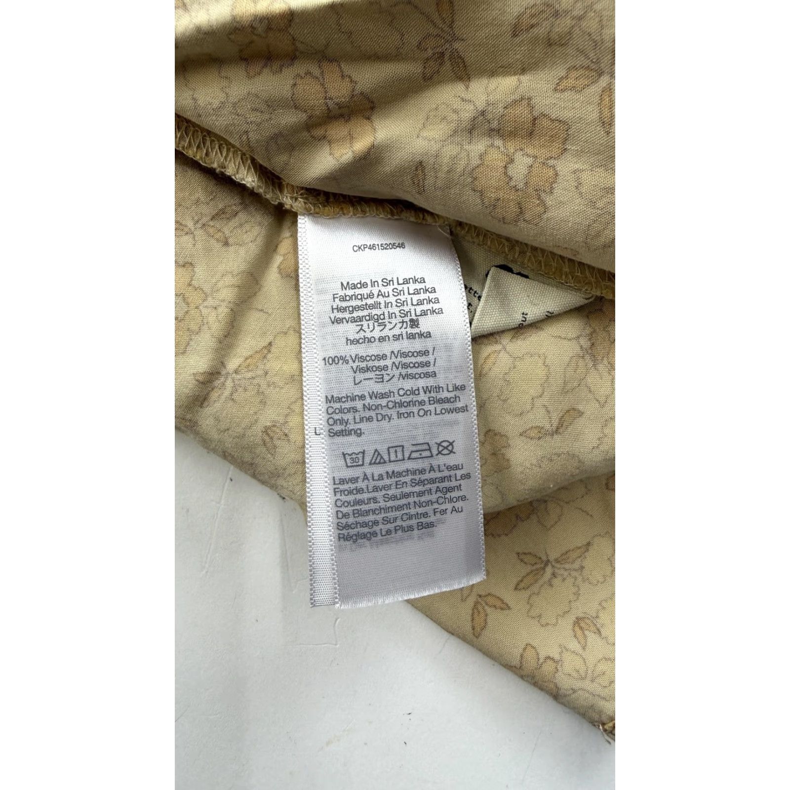 Madewell Madewell Skirt Women Short A-Line 2XS Beige Yellow Floral Mini Elastic Waist Ruffle Hem Viscose Casual Womens Size 24" / US 00 / IT 34 - 5 Thumbnail
