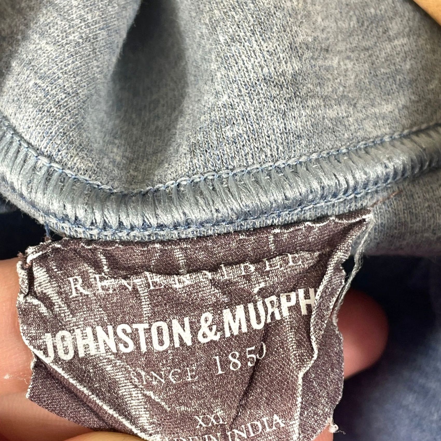 Johnston & Murphy Johnston & Murphy Pullover Mens 2XL Blue Reversible Quarter Zip Mock Neck Logo Size US XXL / EU 58 / 5 - 2 Thumbnail