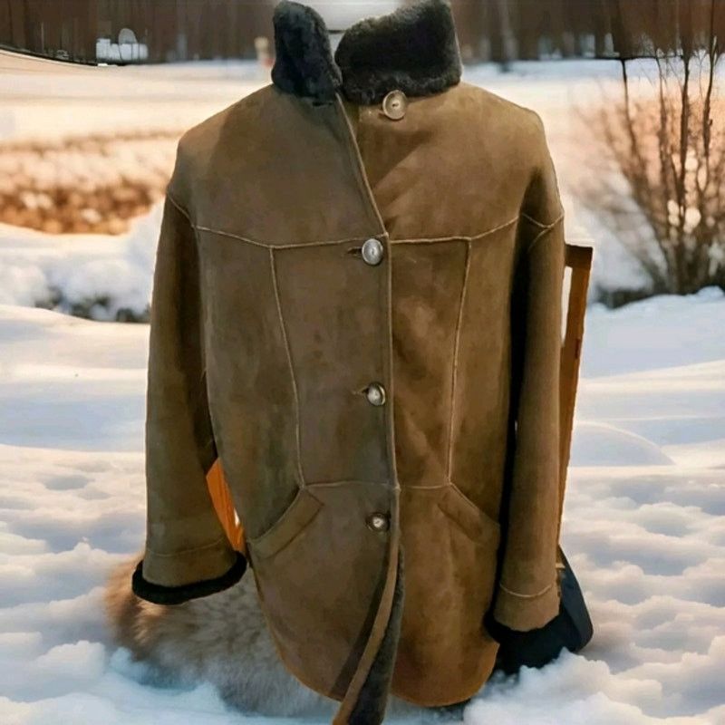 Other Womans Shearling Brown Leather Jacket Vintage USA SIZE S Size S / US 4 / IT 40 - 6 Thumbnail