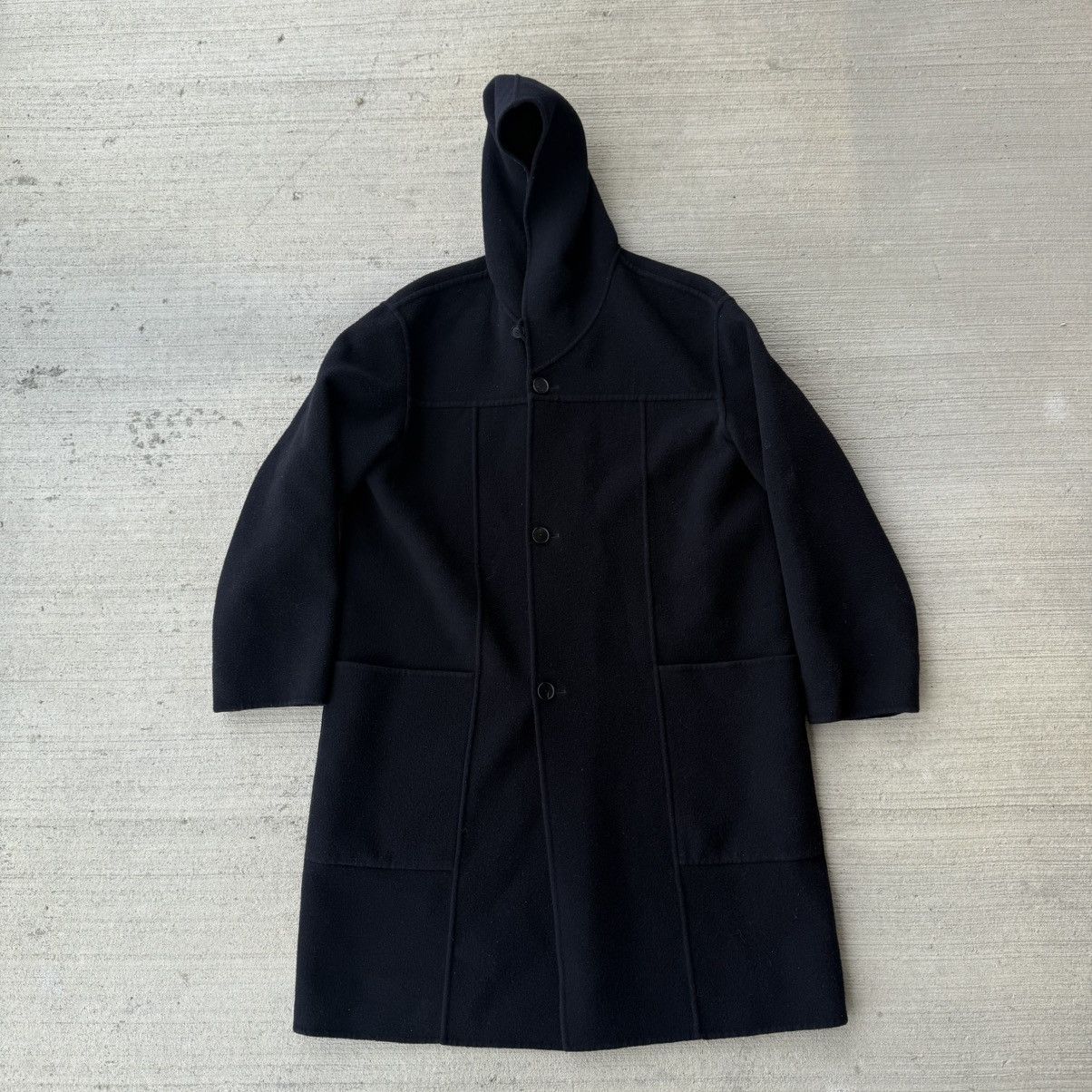 Auralee AURALEE Velour Brushed Wool Melton Hand Sewn Hooded Coat Size US M / EU 48-50 / 2 - 1 Thumbnail