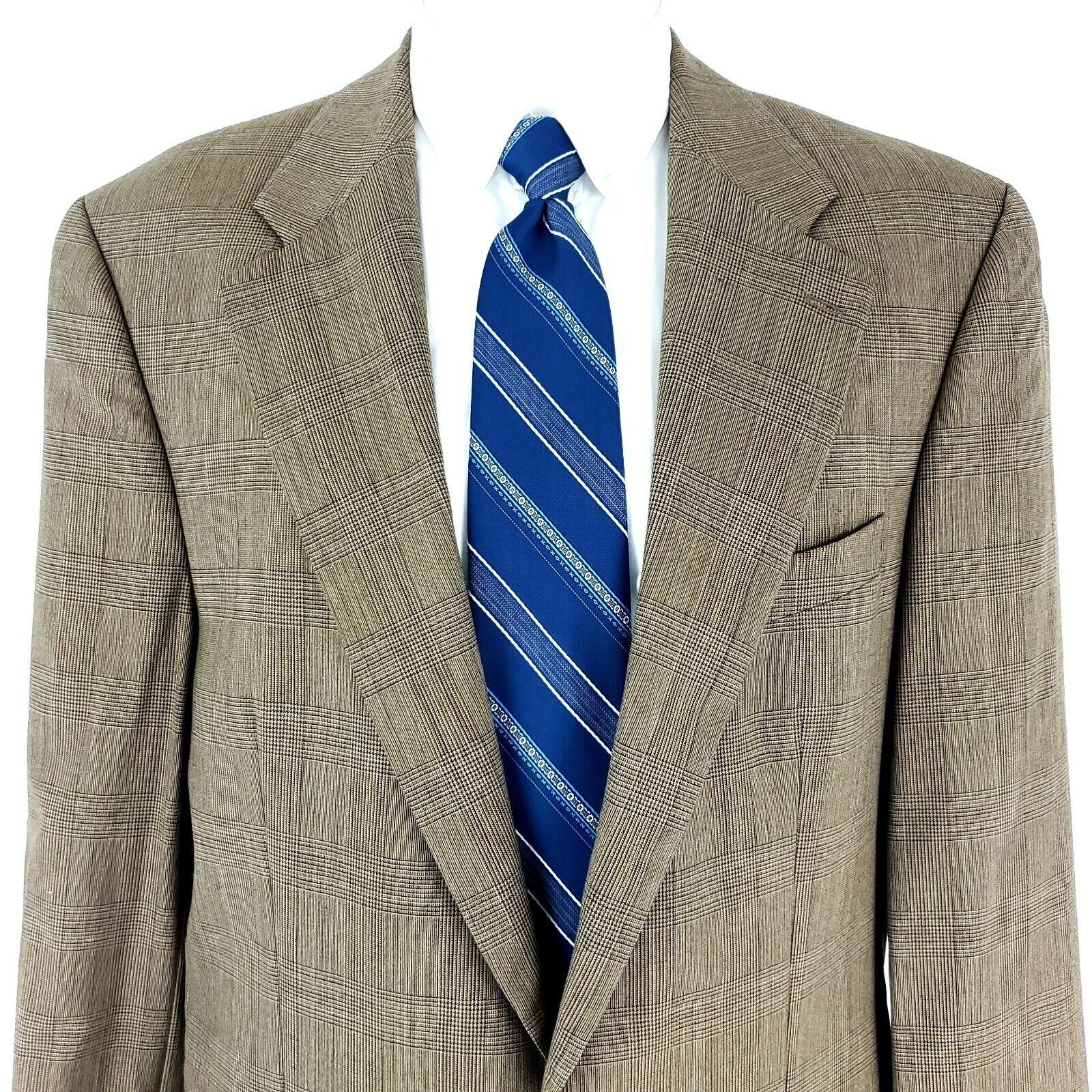 Ralph Lauren Chaps Ralph Lauren Wool 2 Button Blazer 42L Brown Glen Plaid Size 42L - 1 Thumbnail